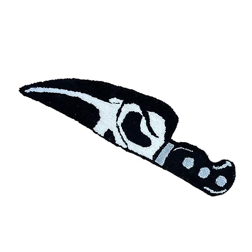 Jeanoko Gruseliger Scream-Messer-Teppich, Totenkopf-Messer-Teppich, Verschleißfest, Vielseitig, Warm für das Bett (76,2 cm) von Jeanoko