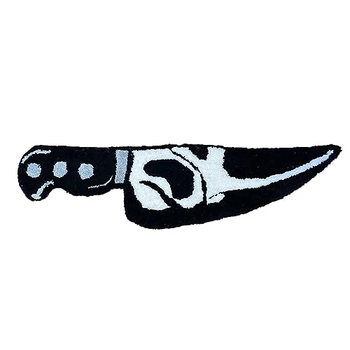 Jeanoko Gruseliger Scream-Messer-Teppich, Totenkopf-Messer-Teppich, Verschleißfest, Vielseitig, Warm für das Bett (88,9 cm) von Jeanoko