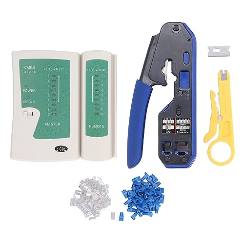 Jeanoko RJ45 Crimping Tool Kit, Draht Crimperminal Crimper mit Netzwerkkabel -Tester für Cat5 Cat5e Cat6 RJ45 RJ11 RJ12 Kabel Jeanoko RJ45 Crimping Tool Kit, Draht Crimperminal Crimper mit Netzwerkkabel -Tester für Cat5 Cat5e Cat6 RJ45 RJ11 RJ12 Kabel von Jeanoko