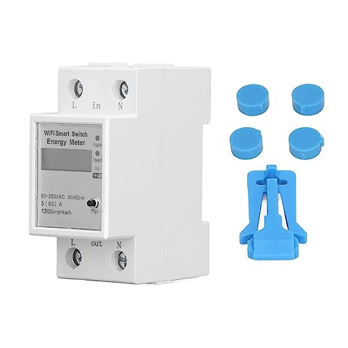 Jeanoko WiFi Smart Power Meter Switch Smart Energy Messgerät mit Sprachsteuerung Mobile App Remote Monitor 5-60A 90-250V DIN DIN RAIL INSTALLATION von Jeanoko