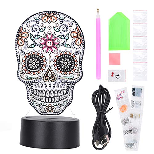 LED Diamond Painting Lamp Kit Schädel USB Nachtlicht 7 Farben DIY Diamond Painting für Kinder Schlafzimmer Holiday Party Home Decoration von Jeanoko