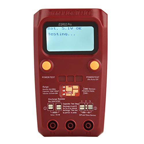 Meter Multimeter SMD Chip Komponente Komponente Kondensator Transistor Tester Induktivität ESR Checker für Elektriker für elektronische Wartung Liebhaber von Jeanoko