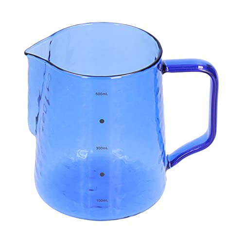 Milchaufschäumer, Mehrzweck-Kaffee-Aufschäumbecher, Borosilikatglas, 500 ml, exquisit für Gin und Tonics und sogar Bierwasser (blau) von Jeanoko