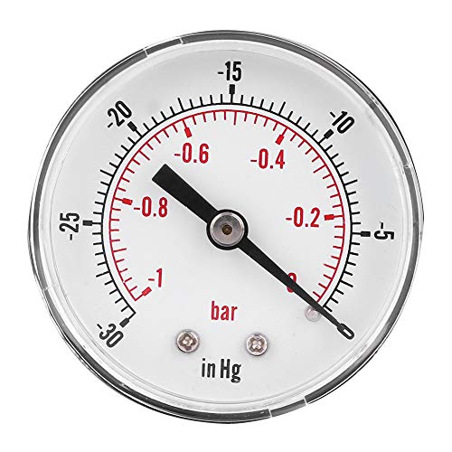 Jeanoko Vakuummeter 50 mm Axial-Vakuummeter Wasser-Vakuummeter Manometer 1/8 BSPT Rückanschluss von Jeanoko