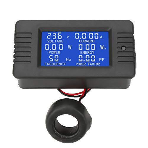 Voltmeter,PZEM-022 Digitales AC Messgerät Professionelles Leistungsmessgerät Volt Ampere Messgerät Stromtest mit geschlossenem Typ CT 100A LCD Display DC Batterie Meteranzeige Multimeter von Jeanoko