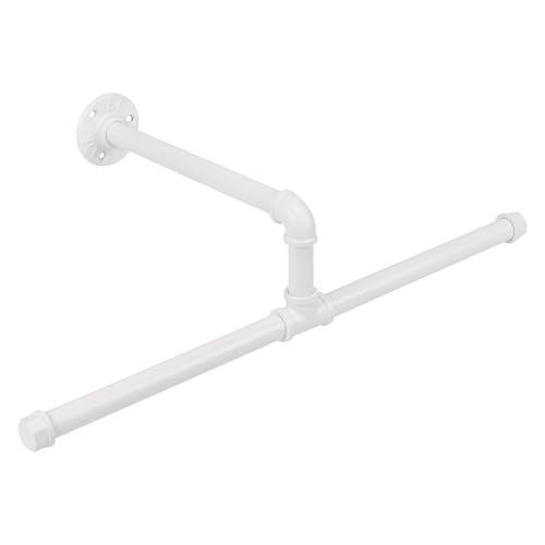 Jeasor Industrieller Rohr-Kleiderständer, schwimmend, DIY, Wandmontage, strapazierfähig, rustikale Vintage-Kleiderstange, Metall-Kleiderstange, platzsparendes Aufhängen für Schlafzimmer, Badezimmer Jeasor Industrieller Rohr-Kleiderständer, schwimmend, DIY, Wandmontage, strapazierfähig, rustikale Vintage-Kleiderstange, Metall-Kleiderstange, platzsparendes Aufhängen für Schlafzimmer, Badezimmer von Jeasor