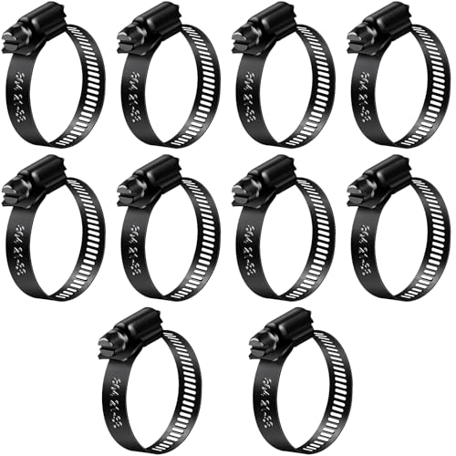 Jeboler Schwarz Schlauchschellen 21-38mm, 10 Stk Sschlauchschellen Pool Edelstahl, Klein Schlauchklemme Rohrschelle Sortiment Schlauchbinder für Haus Gas Rohr, Gartenschlauch von Jeboler