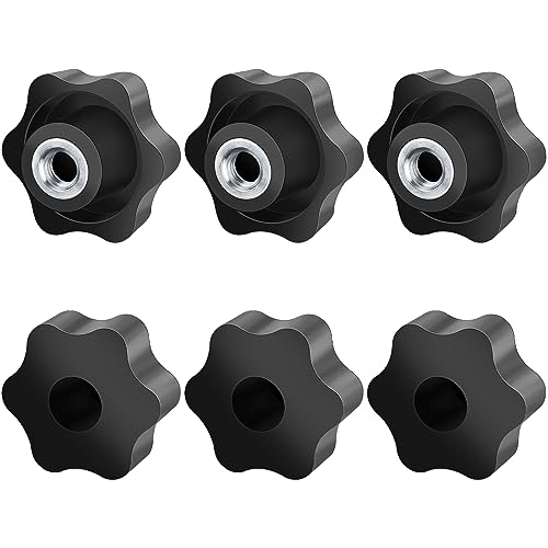 Jeboler Sterngriffmutter M10 6 Stück, Rändelschraube Äußerer Durchmesser 50mm, Sterngriffmutter Innengewinde Verzinktes Eisen für Maschinen und Anlagen, Möbel, Werkzeugmaschinen, Fitnessgeräte von Jeboler
