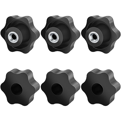 Jeboler Sterngriffmutter M8 6 Stück, Rändelschraube Äußerer Durchmesser 50mm, Sterngriffmutter Innengewinde Verzinktes Eisen für Maschinen und Anlagen, Möbel, Werkzeugmaschinen, Fitnessgeräte von Jeboler