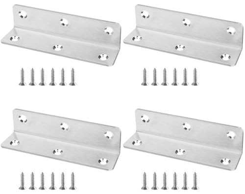 L Winkelverbinder 80 x 20 mm, 4 Stück Eckwinkel Edelstahl Möbel Winkel Metallwinkel, 90 Grad Lochwinkel Holzverbinder, Breite Eckstrebe Eckhalterung für Befestigen Reparieren Möbeln, Verstärkungsfuge L Winkelverbinder 80 x 20 mm, 4 Stück Eckwinkel Edelstahl Möbel Winkel Metallwinkel, 90 Grad Lochwinkel Holzverbinder, Breite Eckstrebe Eckhalterung für Befestigen Reparieren Möbeln, Verstärkungsfuge von Jeboler