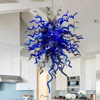 Hand-Blown Blue Art Glass Chandelier, Modern Chihuly-Inspired Sculpture Light, Statement Ceiling Fixture Hand-Blown Blue Art Glass Chandelier, Modern Chihuly-Inspired Sculpture Light, Statement Ceiling Fixture von JebramekDesigns