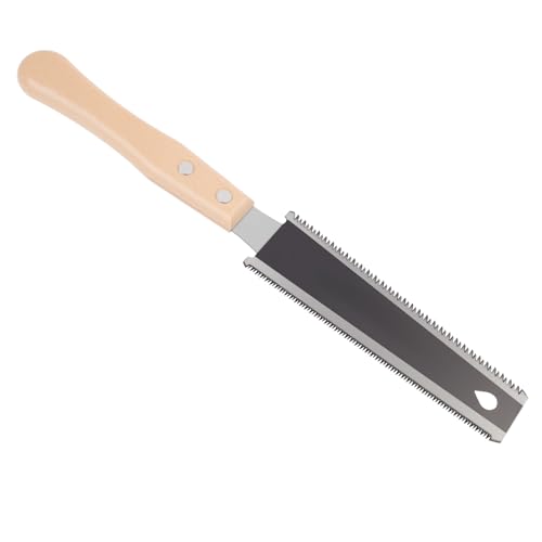 Jecdfs 1pcs Handsäge, Zweischneidig Zugsäge,Japanische Säge Feinsäge für Querschnitt, fuchsschwanz säge,für Präzise Schnitte und Heimwerkerprojekte, Ergonomischer Buchenholzgriff von Jecdfs