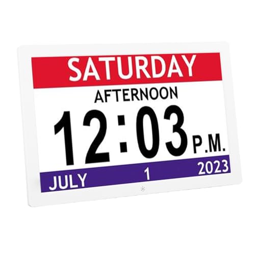 10 -Zoll -Digital Smart Clock, Großer Wecker mit Großem Displaykalender mit 12 Alarm -Erinnerungen, Automatische Helligkeitsanpassung, Große Schriftart Digitaluhren für Senioren von Jectse