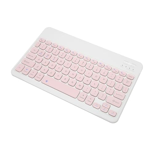 10-Zoll-kabellose -Tastatur, Ultradünn, Stabile Verbindung, Leise, Wasserdicht, Tablet-Laptop-Tastatur mit Mehrfach Anwendbarem, Tragbares Design und Leicht zu (PINK) von Jectse