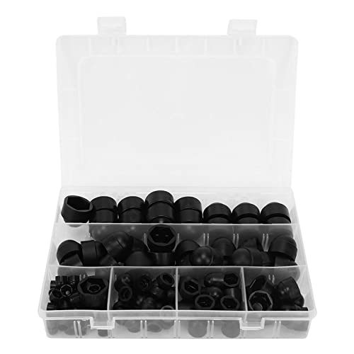 145PCs Schraubenabdeckungen Schraubenkappen-Sortiment ，M4-M12 Sechskantmutterkappe Schwarzer Gummi-Schutzverschluss ， Schraubenkappen-Schutzkappenabdeckungen Verbindungselemente Industrielles Zubehör von Jectse