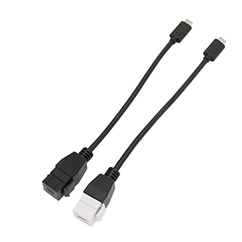 2 Stück USB C Keystone Jack Kabel, USB 3.1 Keystone Jack Insert Kabel, 5 Gbps High Speed Typ C Stecker auf Buchse Extension Keystone Insert Adapter, Plug and Play 2 Stück USB C Keystone Jack Kabel, USB 3.1 Keystone Jack Insert Kabel, 5 Gbps High Speed Typ C Stecker auf Buchse Extension Keystone Insert Adapter, Plug and Play von Jectse