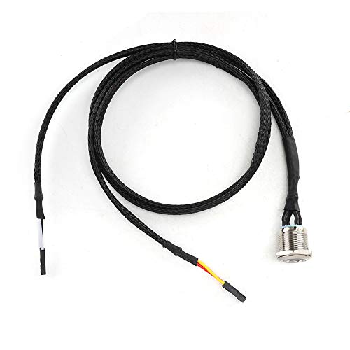 Chassis Switch Host-Metalltaste, Desktop-Computer-Host-Switch-Kabel Metalltaste, Power-Taste mit Kabel, Metall-LED-Power-Taste Chassis-Schalter mit Draht Geeignet für Computer DIY-Schalter (rotes von Jectse