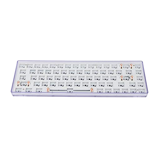 Jectse DIY Mechanisches Tastatur-Kit, 68 Tasten RGB Hot Swap Custom Gaming Keyboard 65% Layout Switch 2,4 GHz Wireless Keyboard mit Empfänger für Win 10 für Win XP für OS X(Lila) von Jectse