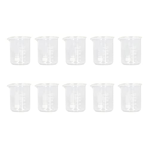 Glasbecher, 10 Stück 50 Ml Laborbecher Glas-Messbecher-Set, Professionelle Messbecher aus Borosilikatglas für Labore, Klassenzimmer von Jectse