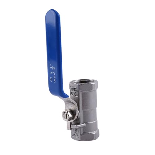 Jectse 1/2 '' Zoll Gewinde-Kugelhahn, Kleiner Edelstahl-Kugelhahn MIT Invengewinde, Kugelhahn MIT Blauen Griffen und Nippel, für Wasser-Köl-Gas Jectse 1/2 '' Zoll Gewinde-Kugelhahn, Kleiner Edelstahl-Kugelhahn MIT Invengewinde, Kugelhahn MIT Blauen Griffen und Nippel, für Wasser-Köl-Gas von Jectse