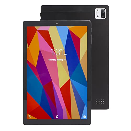 Jectse 10,1-Zoll-Tablet, 2,4 G 5 G Dual Band WiFi Calling Touch Tablet PC, 6 GB RAM 128 GB ROM IPS HD 8 Core, 5800 MAh Akku, 5 MP 13 MP, Dual SIM Daul Standby für Android 11, Schwarz von Jectse