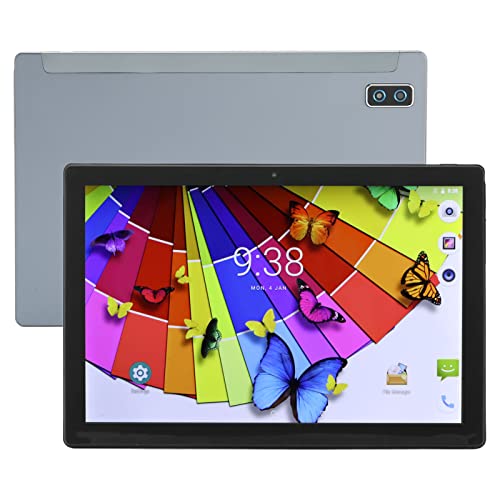 Jectse 10,1-Zoll-Tablet-PC, 4G-Netzwerk-WLAN-Smart-Calling-Tablet, 8G-RAM, 256G-ROM, HD-Bildschirm, 8-Kern, 8800-mAh-Akku, 8 MP und 20 MP, Dual-SIM-Daul-Standby für Android 10, Grau von Jectse