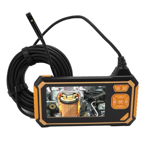 Jectse 1080p HD Dual Objektiv Boorescope -Kamera, 4,3 -Zoll -Farb -LCD -Screen -Inspektionskamera mit 8 Verstellbaren LED -Leuchten, IP67 Wasserdicht, Flexibles Kabel für die Wartung (5M / 16,4Ft) von Jectse