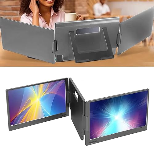Jectse 14-Zoll-Dreifacher Tragbarer, Dreifacher Laptop-Bildschirm-Extender, FHD 1080P HDR IPS Dualer Tragbarer, Typ-C-Reise-Laptop-Extender mit Ständer für Bis Jectse 14-Zoll-Dreifacher Tragbarer, Dreifacher Laptop-Bildschirm-Extender, FHD 1080P HDR IPS Dualer Tragbarer, Typ-C-Reise-Laptop-Extender mit Ständer für Bis von Jectse