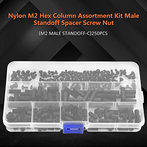Jectse 250pcs Abstandshalter, Nylon M2 M3 Männlich Weibllich Sechskantabstandshalter ， Nylon Pa66 Abstandshalter Mit Aufbewahrungsbox, Idealer Für-die Montage Zwischen PCB-Leiterplatten (M3 von Jectse