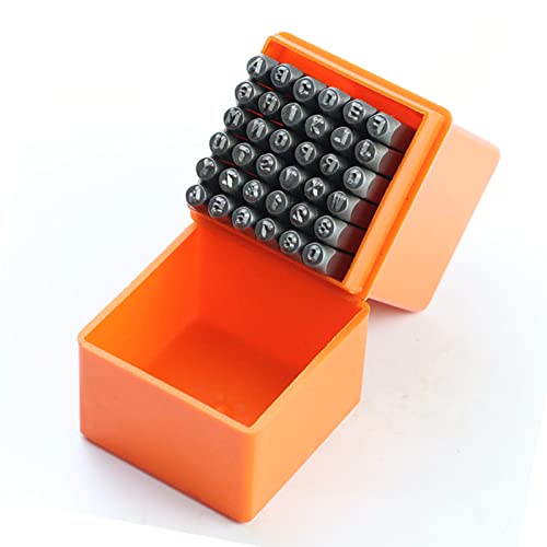 Jectse 36-Teiles Buchstabenstanzer-Set, Set, Stahlstempel 3 Mm für Holz, Metall, Langlebig und Robust, Ausgzeichnetes Material, MIT Box von Jectse