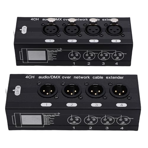 Jectse 4 Channel Multi Network Cable Extender, XLR -Sound an RJ45 -Adapterbox mit Leistung für Studio- und Live -Events, 300 Fuß Reichweite, Aluminiumlegierung Material Jectse 4 Channel Multi Network Cable Extender, XLR -Sound an RJ45 -Adapterbox mit Leistung für Studio- und Live -Events, 300 Fuß Reichweite, Aluminiumlegierung Material von Jectse