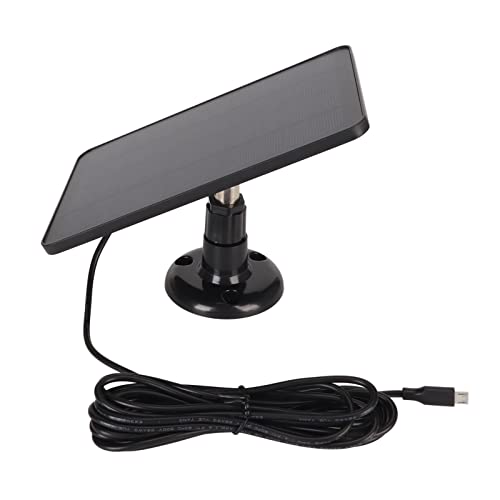 Jectse 5-V-Solarpanel für überwachungskamera, USB-Kamera-Solarpanel-aufladung für Micro-usb-Anschluss-Außenkamera, IP65 WASserdichtes USB-Solarpanel MIT 360 ° Verstellbarer (BLACK) von Jectse