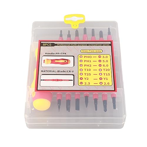 Jectse 8-Teiliges SchruubendreHer-Set, Isolieres Magnetische Kreuzschlitzwerkzug für Reparaturwartung MIT Abs-Griff (8 in 1) von Jectse