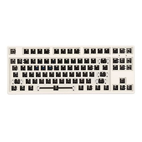 Jectse 87-Tasten-RGB-Mechanische-Tastatur-DIY-Kit, TKL-Layout-Schalter, Hot-Swap-ABS-Aluminiumlegierung, Modulare, Anpassbare Mechanische Tastatur mit Hintergrundbeleuchtung RGB, (White) von Jectse