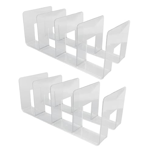 Jectse Acrylclear Datei Sorter Stable Desktop Organizer für Büroversorgungen, 4 Abschnitt Vertikaler Datei Organizer für Zeitschriften, Briefe, 2pcs von Jectse