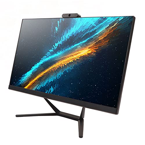 Jectse All-in-One-Desktop-Computer, Schwarz 4G DDR4 23,8 Zoll FHD 23,8 Zoll All-in-One-Desktop-Computer EU-Stecker 100-240 V für Büro (4+64G EU-Stecker) von Jectse