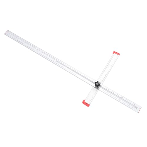 Jectse Aluminiumlegierung Trockenbau T Quadratisch Einstellbares Winkel Lineal mit Zwei Wege Skala für Flexible Messungen Silber 120 Cm von Jectse