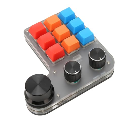 Jectse Benutzerdefinierte -Tastatur mit 9 Tasten und 3 Knöpfen, Programmierbare RGB-Tastatur mit Hintergrundbeleuchtung für Gaming-Software von Jectse