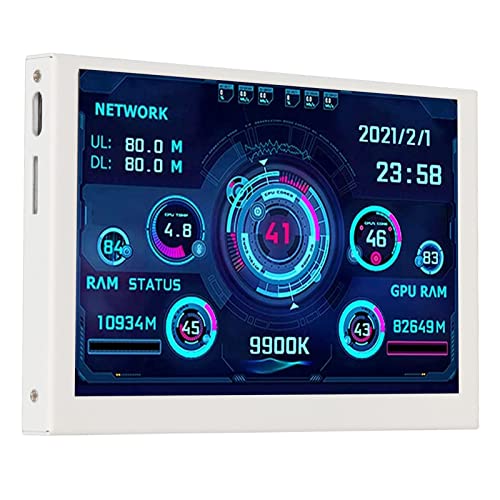 Jectse Computer-Temperaturmonitor, 5-Zoll-IPS-USB-Bildschirm, PC-CPU-RAM-GPU-HDD-Datenmonitor, PC-Sensor-Panel-Display mit Mehreren Themen, EIN-Kabel-Plug-and-Play, 360°-Drehung Jectse Computer-Temperaturmonitor, 5-Zoll-IPS-USB-Bildschirm, PC-CPU-RAM-GPU-HDD-Datenmonitor, PC-Sensor-Panel-Display mit Mehreren Themen, EIN-Kabel-Plug-and-Play, 360°-Drehung von Jectse
