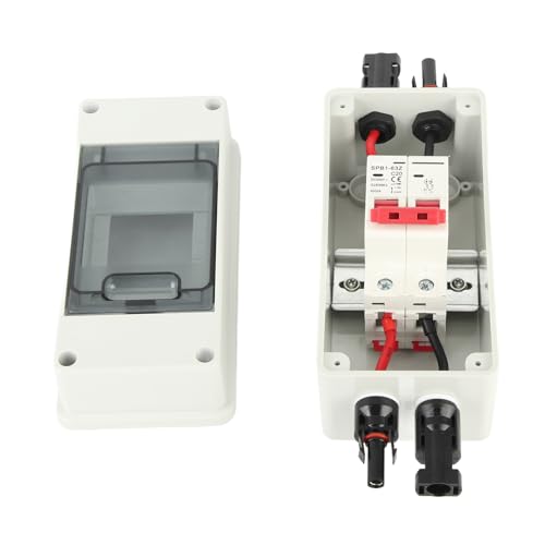 Jectse DC-Solar-Trennschalter, PV-Miniatur-Leastungsschalter MIT WASSERDICHTEM IP65-VETEILERKASTEN FÜR SOLARMODULE (20A) von Jectse
