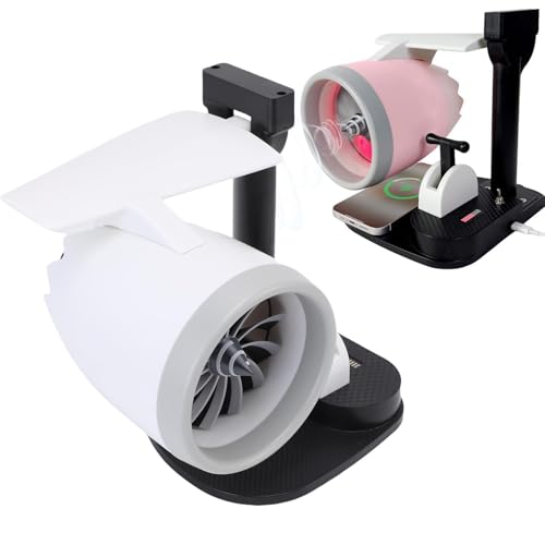 Jectse Desktop -Turbinenlüfter mit Luftbefeuchter, 3 in 1 4000 U/Min Einstellbarer Speed -Desktop -Lüfter, Drahtloser Laden, Motorform für Büroschreibtisch (Rotlicht) von Jectse