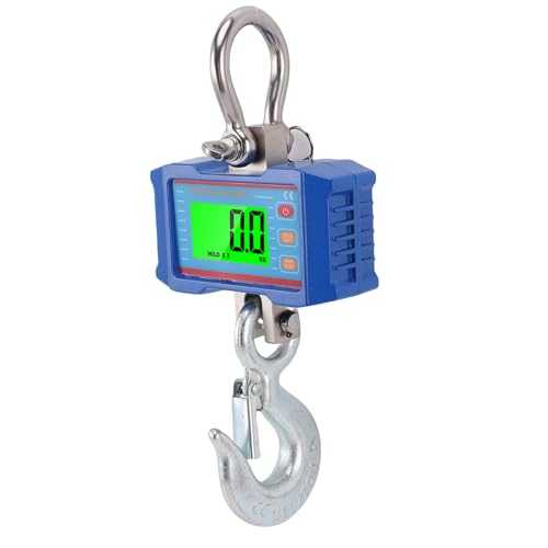 Jectse Digitale Kranskala, 4400 Lb /2000 Kg Industrielle Hangsskala mit Fernbedienung, LCD -Hintergrundbeleuchtung, Einheitswechseldaten Halten Tare Null -Funktion, für Garage, Farm, von Jectse