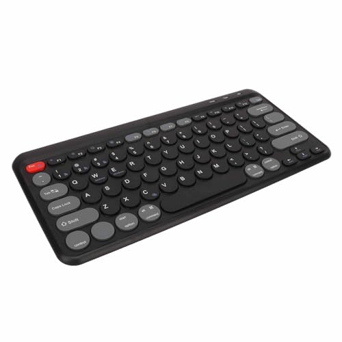 Jectse Drahtlose -Tastatur, Runde Tastenkappen, Tastatur, Universeller 300-mAh-Akku, 32,8 Fuß Kabellose Entfernung, Kompakt für für Tablets (Black) von Jectse