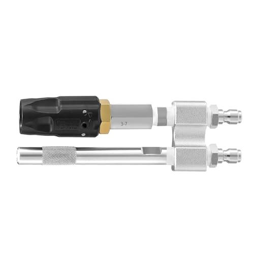 Jectse Druckscheibe Teile Zubehör, Spitze M5 Drehdüse Langweite für das Waschen von 3-7 GPM 1000-4050psi 1/4in Schnellanschluss mit Leiterretter, Edelstahl von Jectse