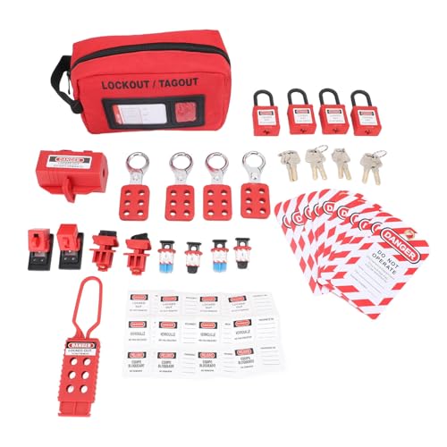 Jectse Elektrische Sperrtagout -Kit -Speicherbeutel Transparent Fenster Nylon PA Material Lockout Tagout Hasp von Jectse
