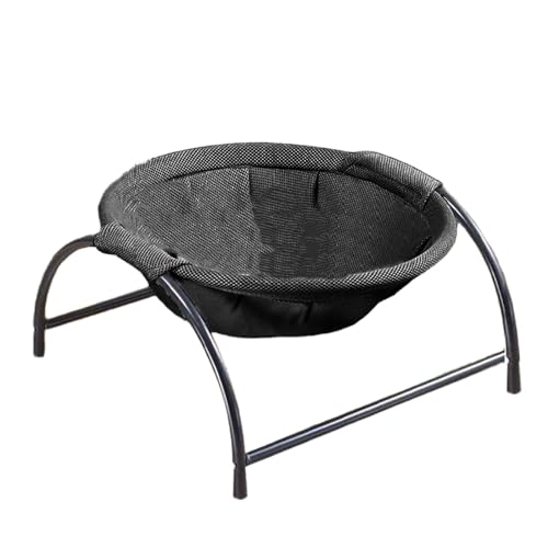 Jectse Erhöhte Katzenhängematte Bett Bequem Atmungsaktiv für Zuhause 16.92x16.92x9.64in Mesh Stoff Metall Eisen Haustier Schlafbett für Katzenhund Erhöhtes Bett (Black) von Jectse