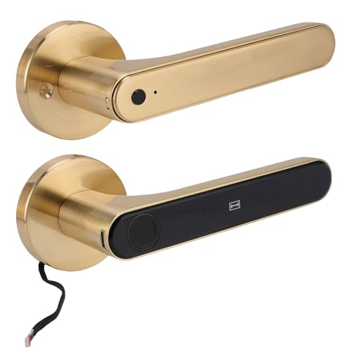 Jectse Fingerabdruck Passwort Key -Eingangsschloss mit IC -Karte für App Gold Griff Home Schlafzimmer Apartment Security Aluminium Legierung von Jectse