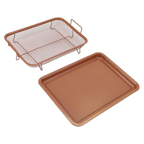 Jectse Frittierbackschale Pfanne Edelstahlkonstruktion für Skkulente Ergebnisse, Ideal für das Grillen Im Freien, Leicht zu Reinigen und zu Warten, 1 Tablett 1 Frittierkorb (YELLOW) von Jectse