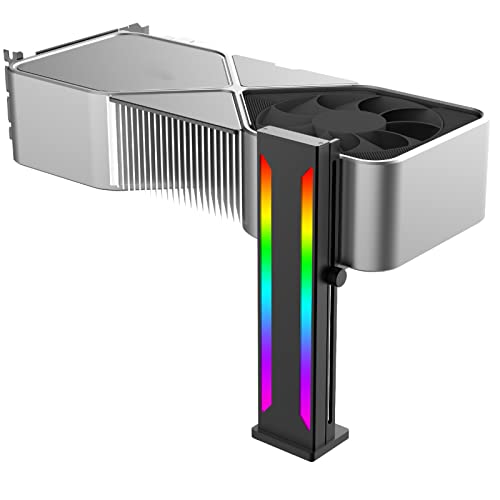 Jectse GPU-Stützhalterung, Grafikkarte ARGB GPU-Halterung, 5 V, 3-polig, Höhenverstellbar, Magnetfuß, Verschiebbarer GPU-Halter Zur Verhinderung eines Universellen Durchhängens der (Schwarz) von Jectse