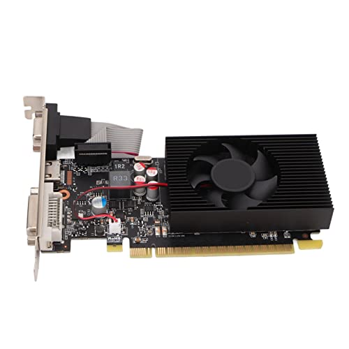 Jectse GT730 Grafikkarte, 4 GB 128 Bit HDMI/DVI/VGA DRR3 PCIE 2.0 Gaming Grafikkarte, Advanced Cooling Grafikkarte für PC Gaming, Platzsparendes Design von Jectse